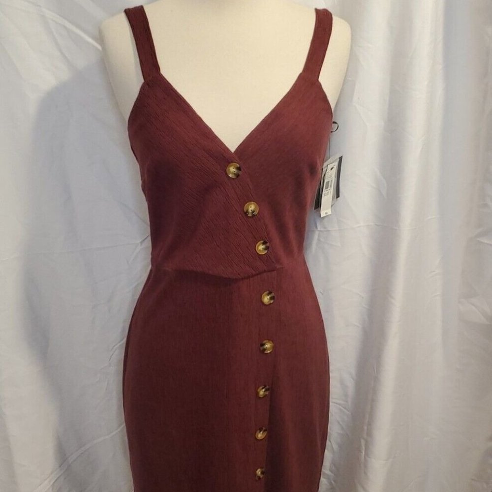 NWT By & By Sleeveless Maroon Novelty Texture Knit Dress Junior's Size 7 New